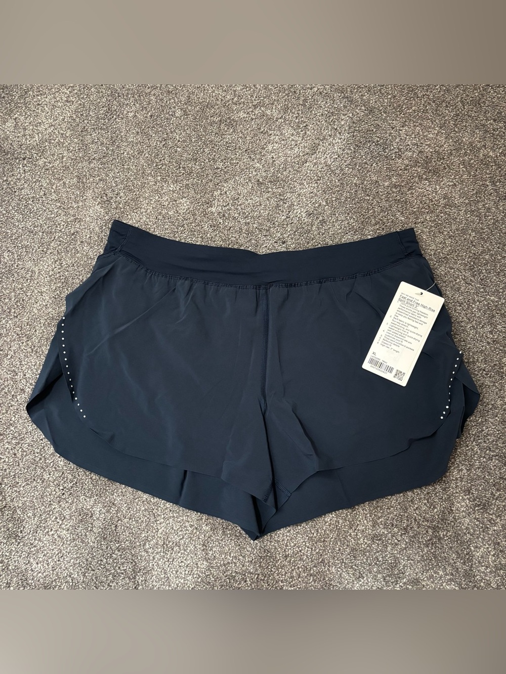 Lululemon sz XL Fast and free high rise split shorts 3” true navy NEW NWT